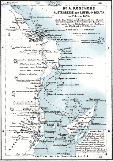 Karte von Roschers Reise